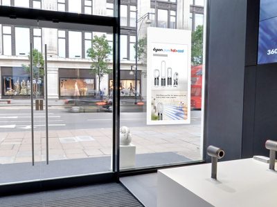 Hanging Double-Sided Window Displays - Application Image - Dyson Inside